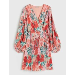 Like New H&M Plissé Pleated Floral Wrap Dress XL